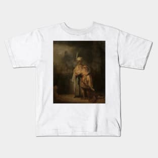 David and Jonathan by Rembrandt Kids T-Shirt